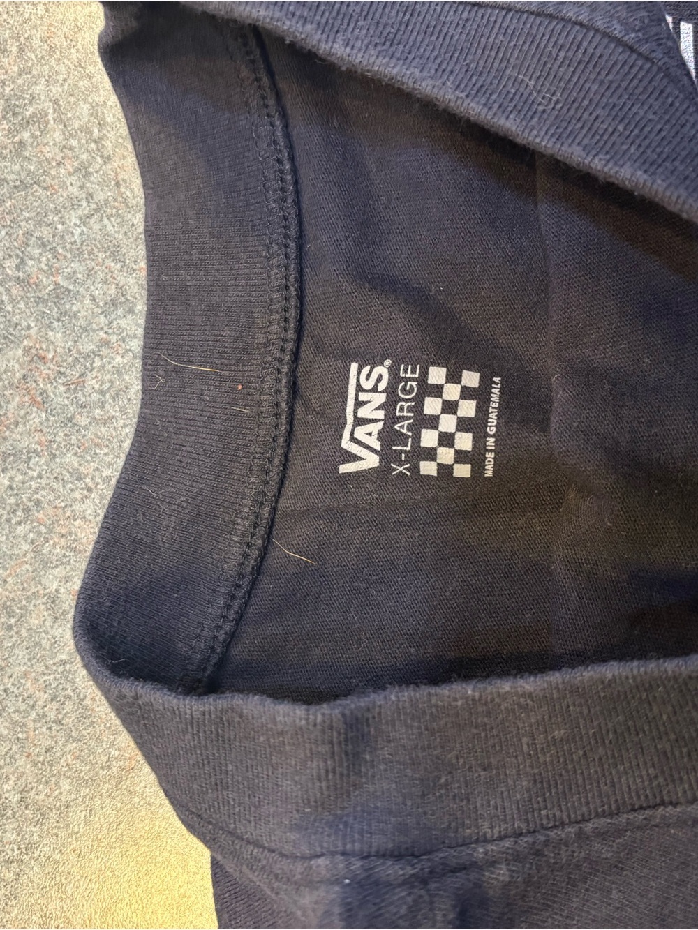 Vans Black Crew Tee with Checker Logo - Picture 2 of 3
